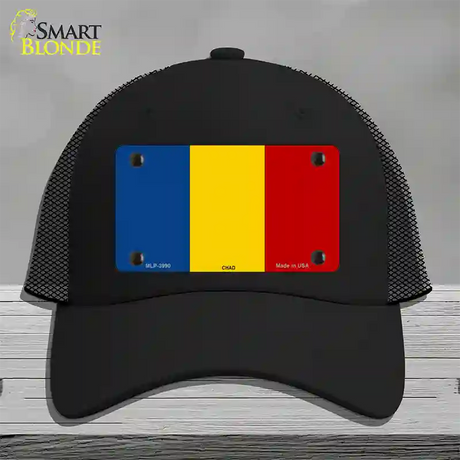 Chad Flag Novelty License Plate Hat Mesh / Black