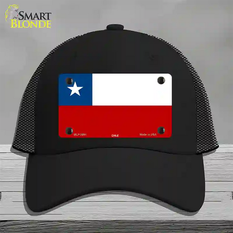 Chile Flag Novelty License Plate Hat Mesh / Black