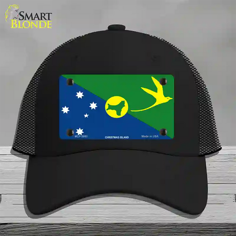 Christmas Island Flag Novelty License Plate Hat Mesh / Black