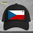 Czech Republic Flag Novelty License Plate Hat Mesh / Black