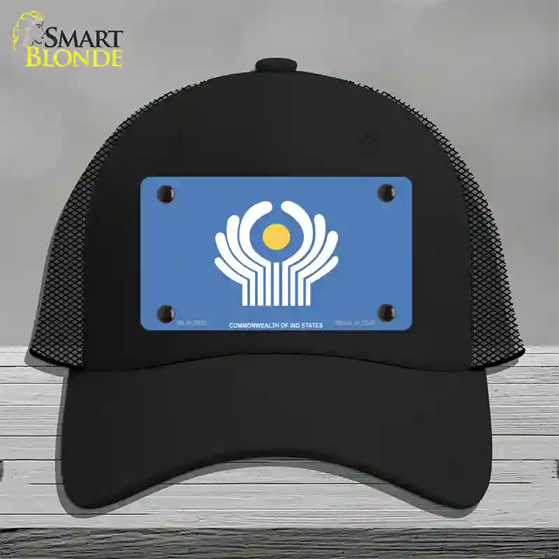 Commonwealth Of Ind States Flag Novelty License Plate Hat Mesh / Black