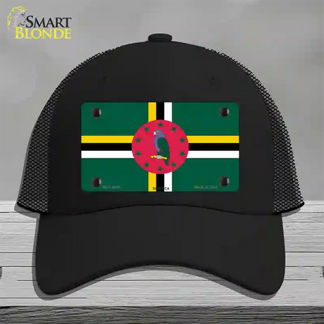 Dominica Flag Novelty License Plate Hat Mesh / Black