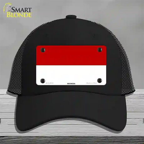 Indonesia Flag Novelty License Plate Hat Mesh / Black