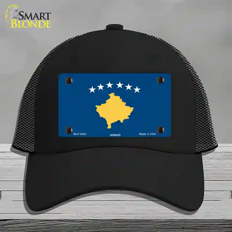 Kosovo Flag Novelty License Plate Hat Mesh / Black