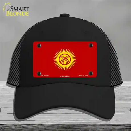 Kyrgyzsyan Flag Novelty License Plate Hat Mesh / Black