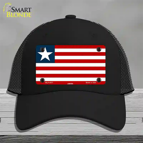 Liberia Flag Novelty License Plate Hat Mesh / Black