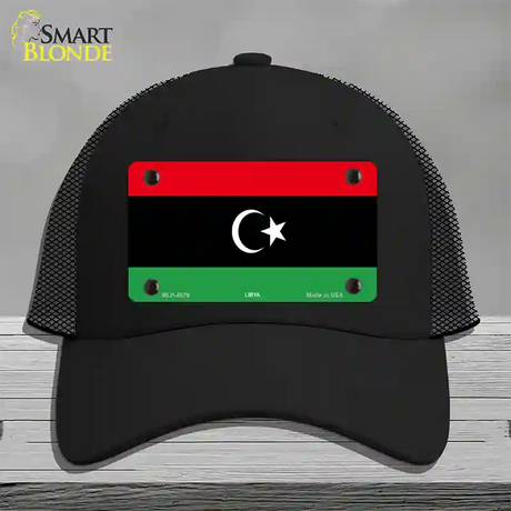 Libya Flag Novelty License Plate Hat Mesh / Black