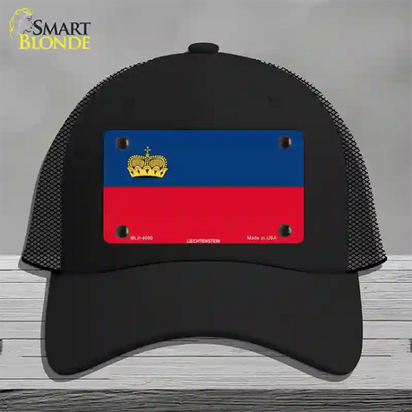 Liechtenstein Flag Novelty License Plate Hat Mesh / Black