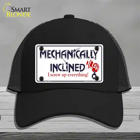 Mechanically Inclined Novelty License Plate Hat Mesh / Black