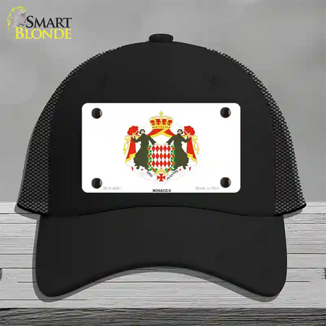 Monaco-S Flag Novelty License Plate Hat Mesh / Black