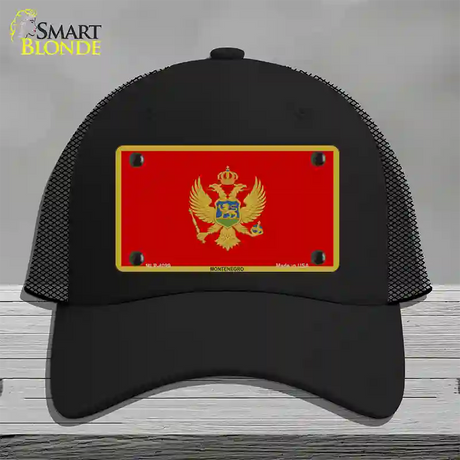 Montenegro Flag Novelty License Plate Hat Mesh / Black