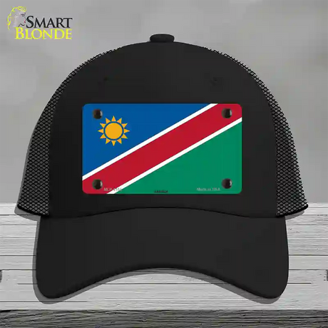 Namibia Flag Novelty License Plate Hat Mesh / Black