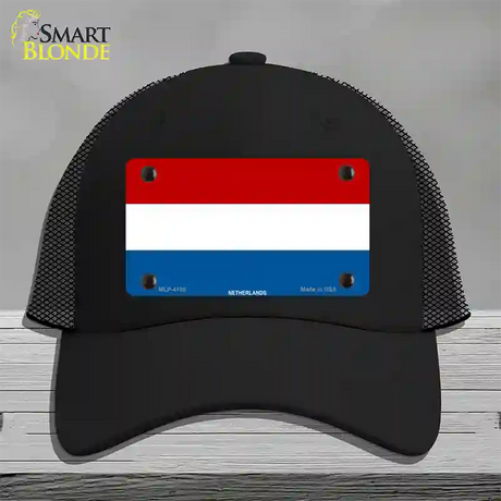 Netherlands Flag Novelty License Plate Hat Mesh / Black