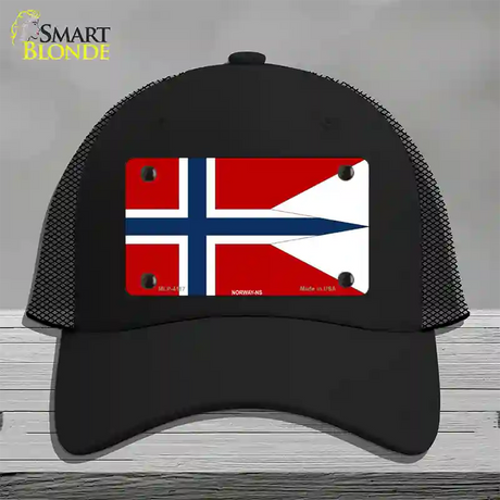 Norway-NS Flag Novelty License Plate Hat Mesh / Black