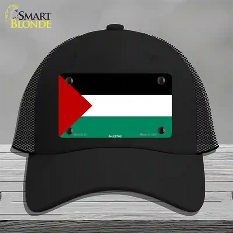 Palestine Flag Novelty License Plate Hat Mesh / Black