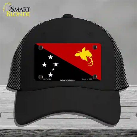 Papua New Guinea Flag Novelty License Plate Hat Mesh / Black