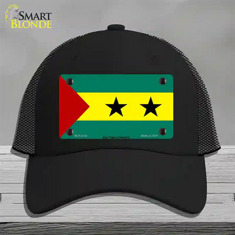 Sao Tome And Principe Flag Novelty License Plate Hat Mesh / Black