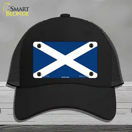 Scotland Flag Novelty License Plate Hat Mesh / Black