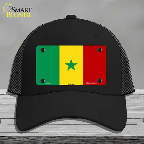 Senegal Flag Novelty License Plate Hat Mesh / Black