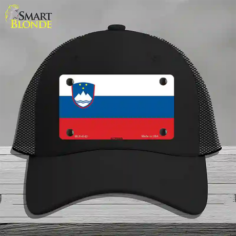 Slovenia Flag Novelty License Plate Hat Mesh / Black