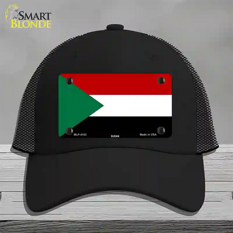 Sudan Flag Novelty License Plate Hat Mesh / Black