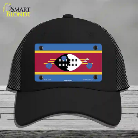 Swaziland Flag Novelty License Plate Hat Mesh / Black