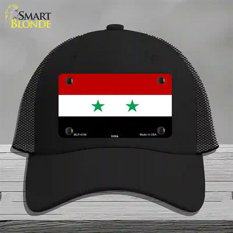 Syria Flag Novelty License Plate Hat Mesh / Black