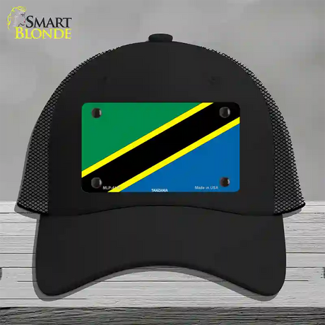 Tanzania Flag Novelty License Plate Hat Mesh / Black