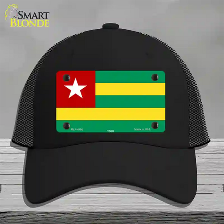 Togo Flag Novelty License Plate Hat Mesh / Black