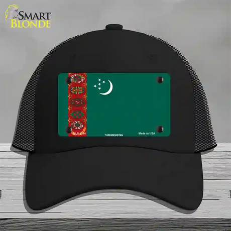 Turkmenistan Flag Novelty License Plate Hat Mesh / Black