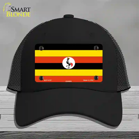 Uganda Flag Novelty License Plate Hat Mesh / Black