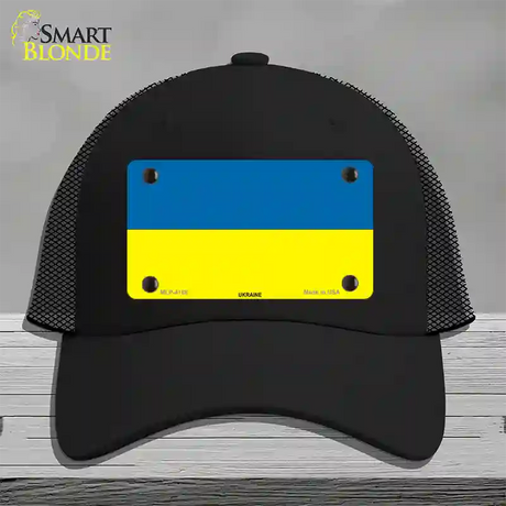 Ukraine Flag Novelty License Plate Hat Mesh / Black