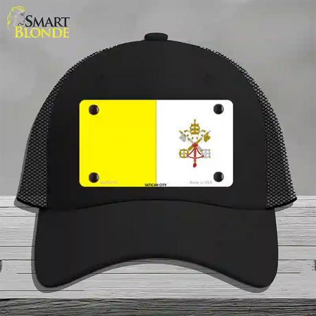 Vatican City Flag Novelty License Plate Hat Mesh / Black