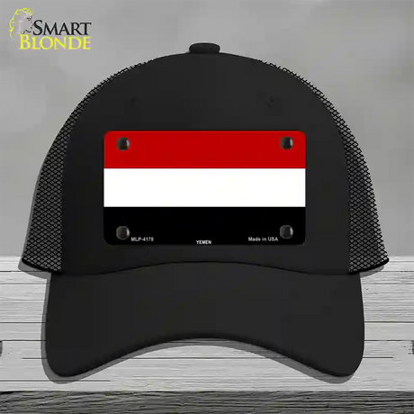 Yemen Flag Novelty License Plate Hat Mesh / Black