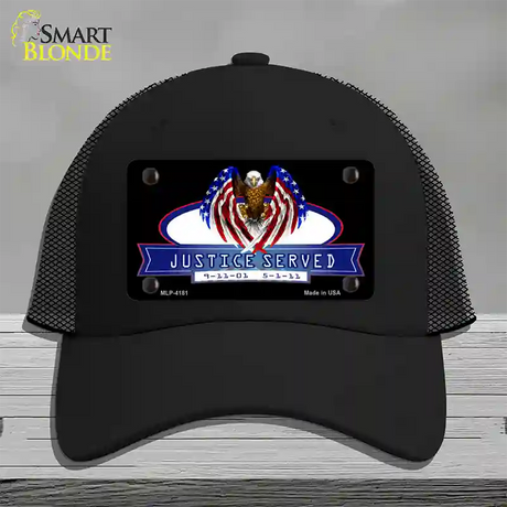 America Justice Served Novelty License Plate Hat Mesh / Black