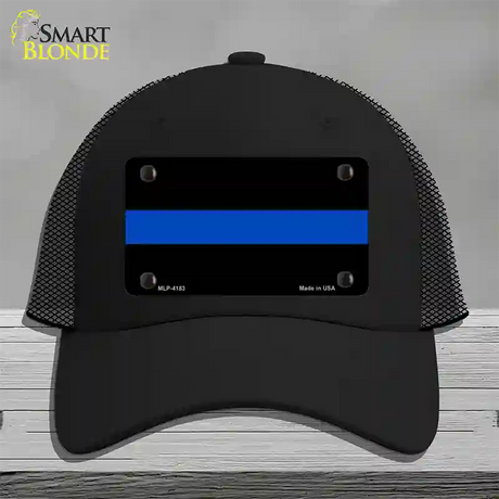 Thin Blue Line Police Novelty License Plate Hat Mesh / Black