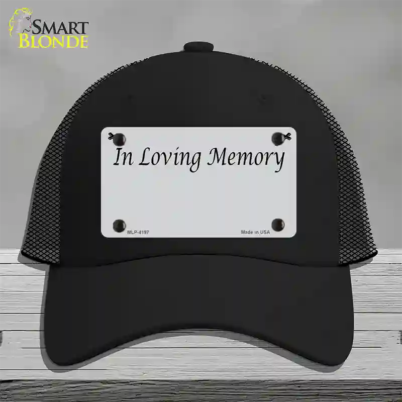 In Loving Memory Gray Novelty License Plate Hat Mesh / Black