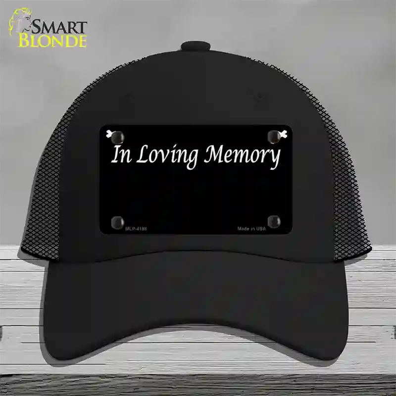 In Loving Memory Black Novelty License Plate Hat Mesh / Black