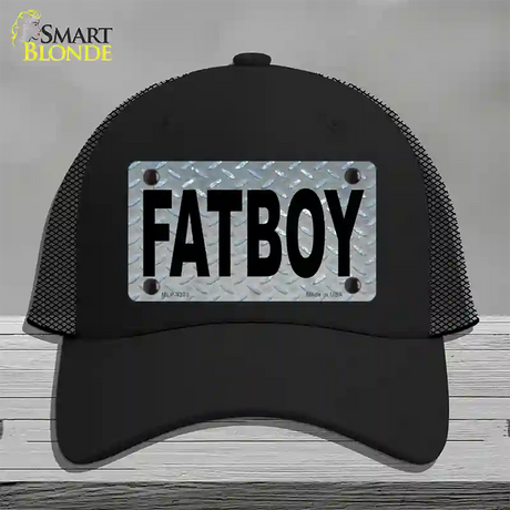 Fat Boy Diamond Novelty License Plate Hat Mesh / Black