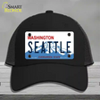 Seattle Washington Novelty License Plate Hat Mesh / Black