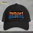 Arizona Inlayed State Flag Novelty License Plate Hat Mesh / Black