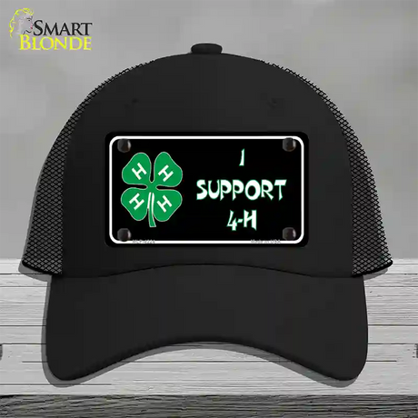 I Support 4-H Novelty License Plate Hat Mesh / Black