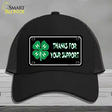 Thanks For Your Support 4-H Novelty License Plate Hat Mesh / Black