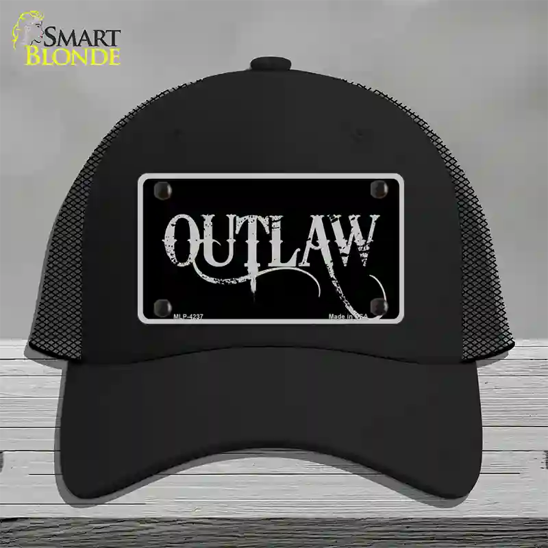 Outlaw Novelty License Plate Hat Mesh / Black