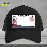 Maryland State Novelty License Plate Hat Mesh / Black