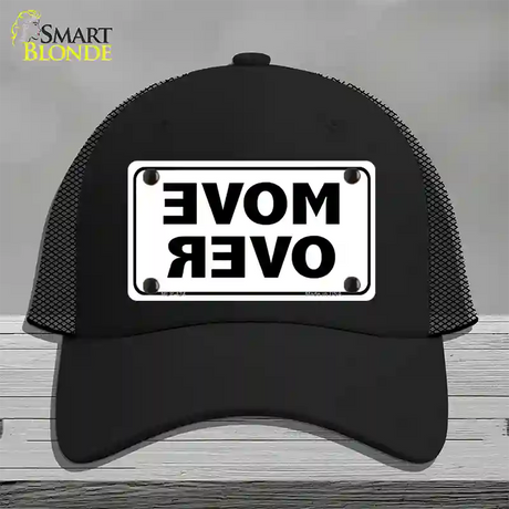 Move Over White Novelty License Plate Hat Mesh / Black