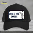 Enter At Own Risk Novelty License Plate Hat Mesh / Black