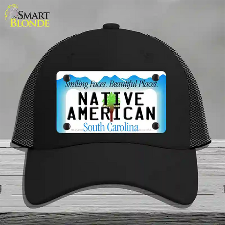 Native American South Carolina Novelty License Plate Hat Mesh / Black