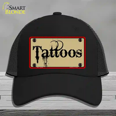 Tattoos Novelty License Plate Hat Mesh / Black