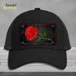 Rose Design Black Novelty License Plate Hat Mesh / Black